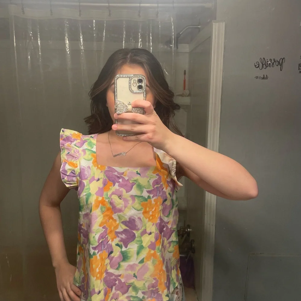 SHEIN Multicolor Floral Ruffle Blouse - Picture 1 of 5